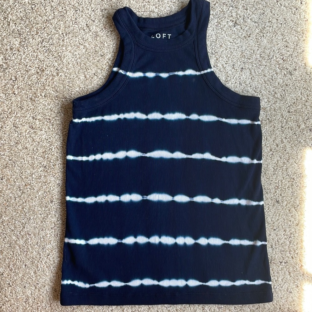 Blue and white tank top